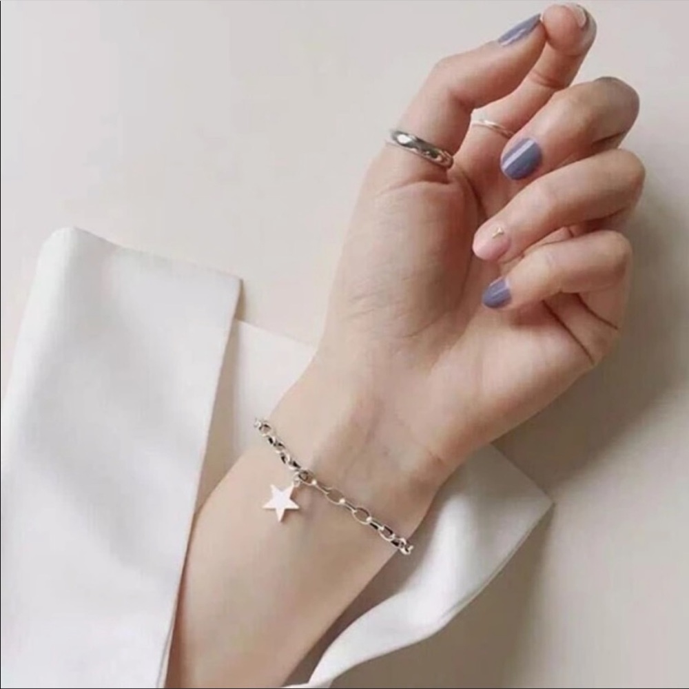 NEW 925 STERLING SILVER STAR BRACELET - Picture 6 of 8